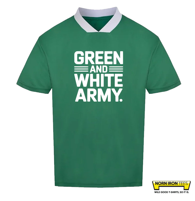 GREEN & WHITE ARMY Retro Sports Top - NEW!